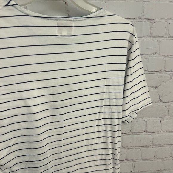 Vintage preppy nautical "Bye Bye" PTO Vallarta navy striped top gold anchor - Picture 5 of 6